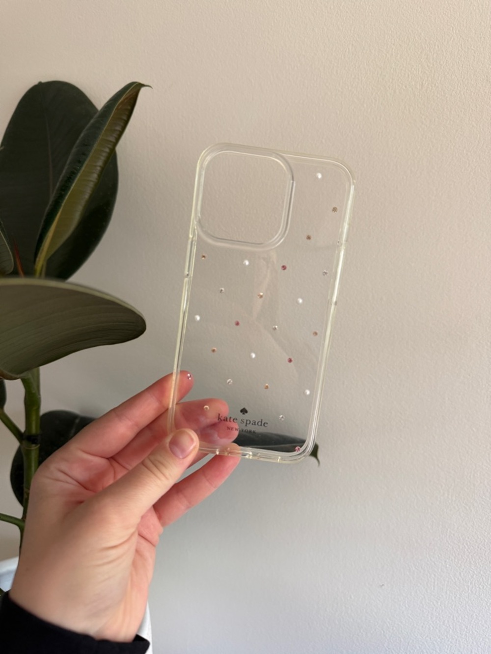 Kate Spade IPhone 13 Pro Pearl Rhinestone Phone case Clear